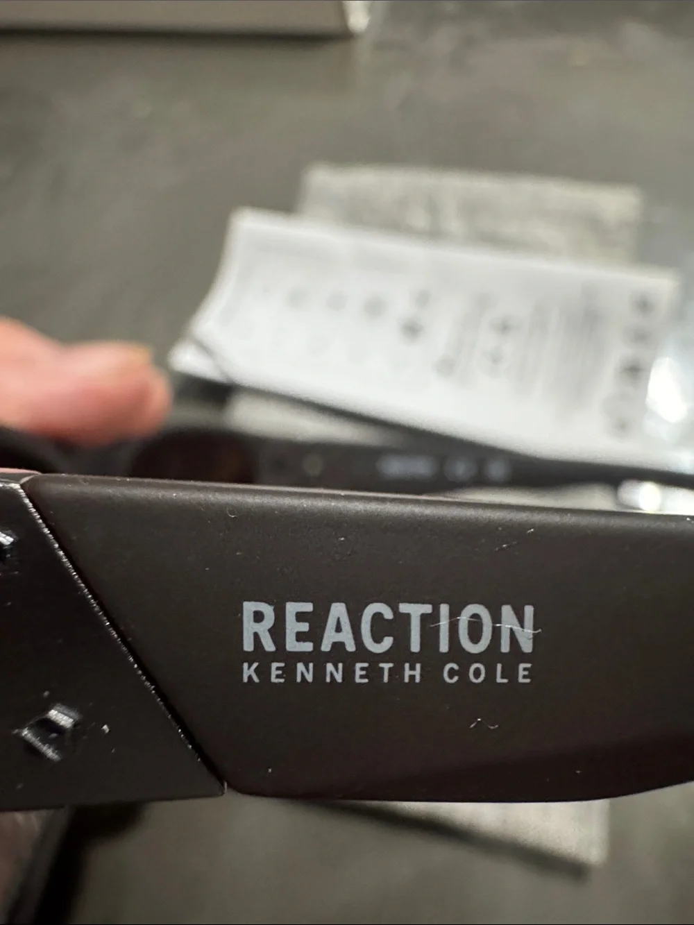 Kenneth Cole Matte Black Sunglasses with Brown Lenses